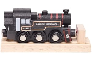 BIGJIGS TOYS Bigjigs Rail Ivatt Engine (Black) - Vintage Wooden Trains, Kids Railway Toys & Accessories, Heritage Collection, Compatible With Most Other Rail Brands, Age 3 Years Old +