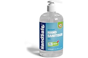 Handsafe - 500ml Hand Sanitiser Gel, Kills 99.9%+ of Bacteria & Viruses, 70% Alcohol Based, Medical Grade, Anti Bacterial Fast Acting Formula