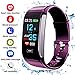 Price comparison product image Fitness Tracker, 2018 Upgrade Activity Tracker with Pedometer Blood Pressure Heart Rate Monitor IP67 Waterproof Step Calorie Distance Tracker Call SMS SNS Remind for Men Women Kids Android IPhone (Purple)