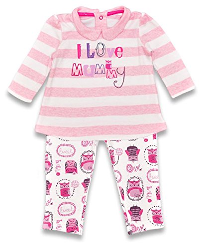 Girls Baby I Love Mummy Stripe Top & Owl Print Leggings sizes from Newborn to 18 Months