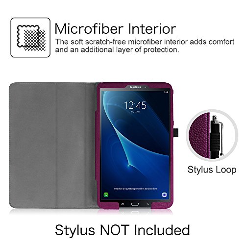 Fintie Samsung Galaxy Tab A 10.1 Hülle – Slim Fit Folio Kunstleder Schutzhülle Case Cover Tasche für Samsung Galaxy Tab A 10,1 Zoll T580N / T585N Tablet (2016 Version) mit Auto Schlaf / Wach Funktion, Lila - 7