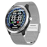 ZYWTZ HKANG® Smart Watch Bluetooth 4.0 EKG-Anzeige Soziale Unterhaltung Informationstaste Gesundheitsüberwachung Multifunktional Smartwatches,B