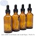 Produktbild 50 ml BRAUNGLAS-Flaschen mit GLAS Pipetten. 4er-PACKUNG