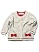 M&Co Baby Girl Long Sleeve Polka Dot Spot Print Cute Bow Detail Button Down Cardigan Oatmeal 12/18 Mnth