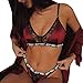 Produktbild Dessous Set,URSING Damen Sexy Weste Crop BH Dessous+Charming Slips Unterwäsche Set/ Babydoll Einheitliche Versuchung/Erotik Reizwäsche/Groß Größe Schlafanzug Nachtwäsche (M, Rot)