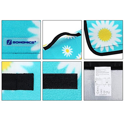 SONGMICS 200 x 200 cm XXL Picknickdecke Fleece wärmeisoliert wasserdicht mit Tragegriff GCM74J – Bild 6