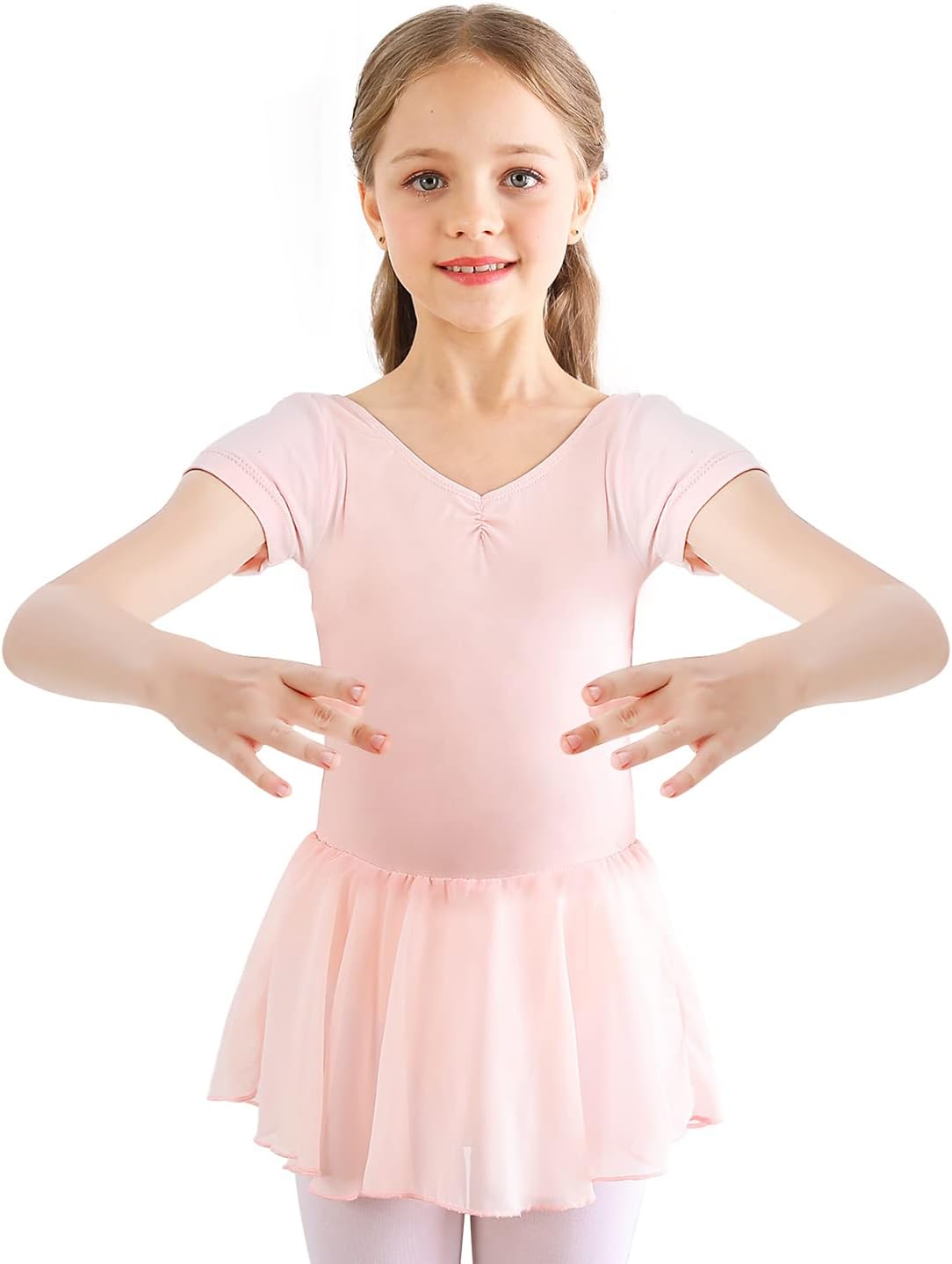 Bezioner Vestido de Ballet Maillot de Danza Manga Larga Gimnasia Leotardo Algodón Body Clásico para Niña