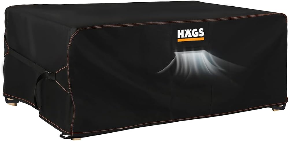 Haegs Bahçe Mobilyası Koruma Kılıfı Örtüsü, 180-120-74cm, Ağır Hizmet Oxford Kumaş, Su Geçirmez, Dış Mekan Veranda Masa Örtüsü, Havalandırmalı Masa ve Sandalye Koruma Kılıfı