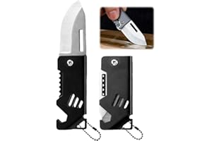JUGUTA Coltellino Pieghevole Tascabile Piccolo Con Catena,Coltello Pieghevole Affilato Per Esterni E Da Sopravvivenzaper Campeggio,Raccolta Funghi,Pesca E Caccia