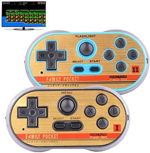 Retro Games Controller Mini Classic Handheld Game Console Toys for Kids Gamepad Joystick Support Dual battle Load in 260 Video Games Connect and Play with Big TV Gaming Station (Black+Blue)