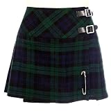 The Scotland Kilt Company Damen Schwarze Uhr Mini Billie Schottenrock Größe Verschiedene - Schwarze Armbanduhr, 10 UK