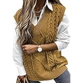 Uposao Pullunder Damen Ärmellos Strickweste V-Auss Produktbild-Vorschau 3