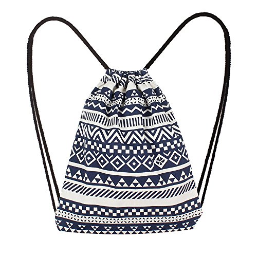 Preisvergleich Produktbild SamMoSon Schulrucksack Mädchen Jungen Backpack Schultaschen Backpacker Rucksack Damen Mode Frauen Leinwand Ethnische Wind Tasche Kordelzug Rucksack Student Tasche Daypack Rucksäcke
