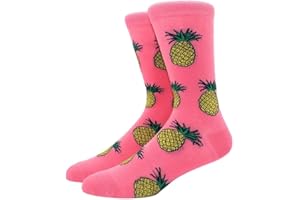 LYF STILE Pineapple Novelty Funny Socks -Fruit Design - Pink Cotton Blend Gift Womans Mens UK Size 5-11 - 1 Pair