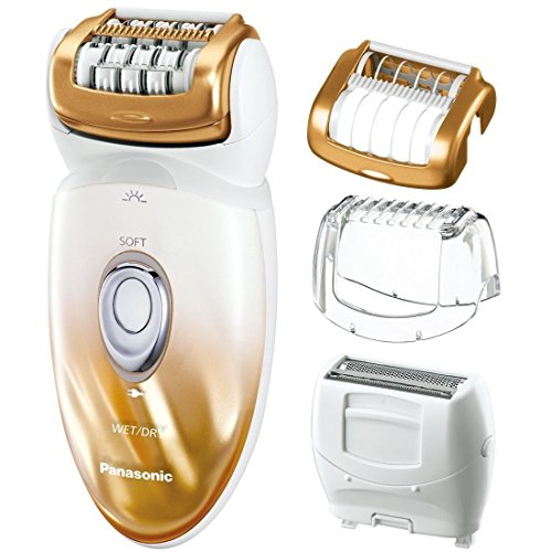 Panasonic® Women's Ladies Wet and Dry Cordless Epilator & Electric Shaver Hair Remover - Foam Epilation In the Bath and Shower with 4 Attachments in 1