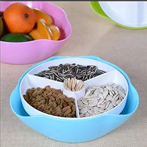 Xtore 2 Layer Fruit/Snack Bowl | Fruit Bowl | Large Size | BPA Free Plastic - (Pack of 1)