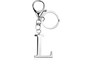 ORUZA Letter Keyring Alphabet Initial Keychain, Metal Letter Key Ring for Women Men Handbag Wallet Purses Letter