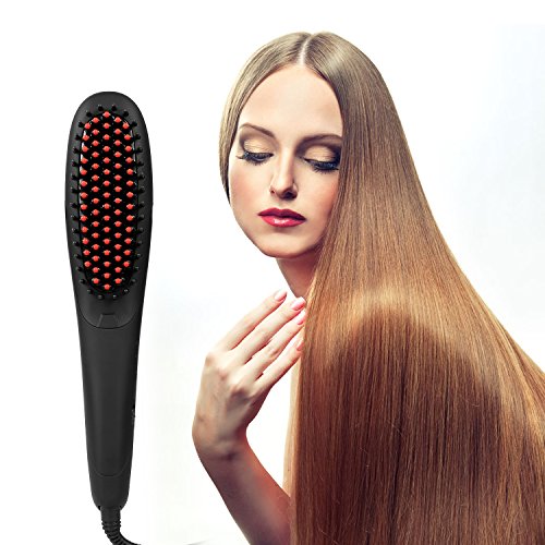 Euph Ionen Keramik Glättbürste Haarglätter mit Lock Funktion und 30-min Auto Abschaltung