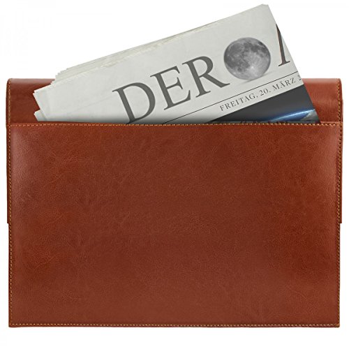 eFabrik Ledertasche für Samsung Galaxy Tab S3 Tasche Leder 9.68 Zoll Schutz Hülle Schutztasche Lederhülle Cover Sleeve Zubehör, Farbe:Braun - 3