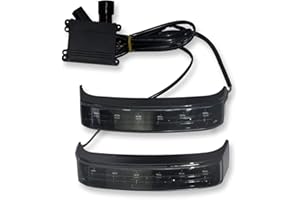 HDBUBALUS LED sacoche feu arrière course clignotant fluide frein de danger lumière adapté pour Harley boîtier noir lentille noire