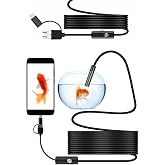 3-in-1 Endoskop Kamera, USB ve Android, Type-C Bağlantılı, 6 LED Işıklı, Kıvırlabilen Sert Kablo,Su Ge&ccedil;irmez,Yılan Kamera, Bo