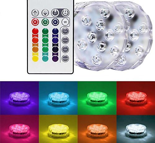 Swimming Pool Light RGB LED Bulb Remote Control Underwater Color Vase Decor (2Pcs)