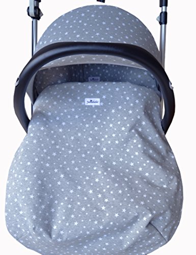 UNIVERSAL PADDED COVER LINER FOOTMUFF WINTER SACK FOR BABY CARRIERS AND GROUP 0 CHAIRS WHITE STAR by Janabebe®