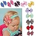 Tonsee 10PC Babys Headband Hairband Elastic Wave Point Bowknot
