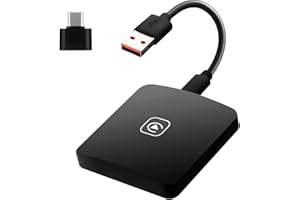 Summdey Adaptador Carplay Inalámbrico, Wireless CarPlay para Coches, Convierte Adaptador Carplay con Cable a Inalámbrico para Control Inalámbrico Plug & Play Carplay Apto para iOS 12+