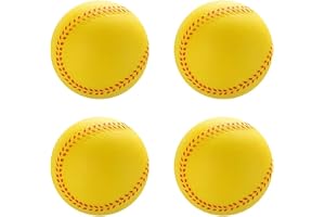 MiOYOOW 4PCS Balles Baseball en Mousse, Balles Baseball d'entraînement Souples pour la Pratique du Lancer et du Bâton (Diamètre du Baseball 9 cm/7,5 cm/7 cm/6,3 cm)