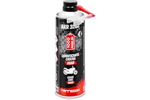ERRECOM 1000 Miglia BKR 3202 Lubrificante Catena Moto Road, Moto da Strada, Resiste a Polvere e Acqua, Getto Preciso Senza Schizzi, include Huggie System con Prolunga a 90°, Bombola Aerosol 500 ml