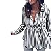 Produktbild Bluse Damen Pullover Fashion Gestreifte Lässige Top-T-Shirt Damen Locker Lange Ärmel Top Bluse Oberteile Sweatshirt Hemd Bluseshirt,ABsoar