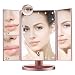 Produktbild Aiskki Kosmetikspiegel beleuchtet,LED Spiegel mit 3 Fach Vergrößerung und Faltbar Schminkspiegel mit Beleuchtung Make-up Spiegel 180°Drehbarer Vergrößerungsspiegel (Roségold)