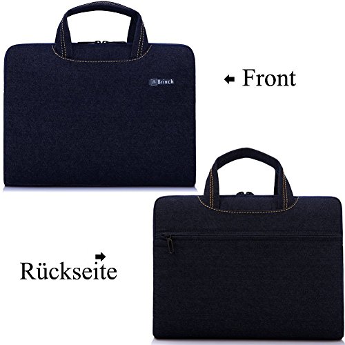 BRINCH leicht universal Gewebe wasserdichtes Anti-reißen Laptop Schutzhülle Aktentasche Handtasche/ Laptop Messenger Bag, Ultra Schutz mit weichem Schaum für 15 – 15,6 Zoll Laptop / Macbook / Notebook / Tablet / Ultrabook Computers(Apple / Acer / Asus / Dell / Fujitsu / Lenovo / HP / Samsung ) mit Fronttasche, zwei Rückentaschen & Griffe und Zubehör Tasche,Jean Blau - 2