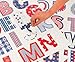 Funtosee Alphabet Upper Case Themed Room Stickers, Giant, Set of 26,  Red White and Blue
