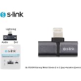 S-link SL-TA30M Lightning G&uuml;m&uuml;ş Metal G&ouml;vde 2 in 1 Şarj+Kulaklık &Ccedil;evirici