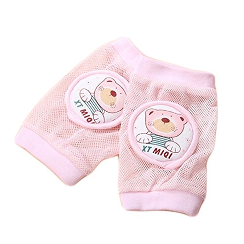 Baby Mesh Knee pad Safety Knee Pad Kids Socks Knee Cotton Breathable (Pink)