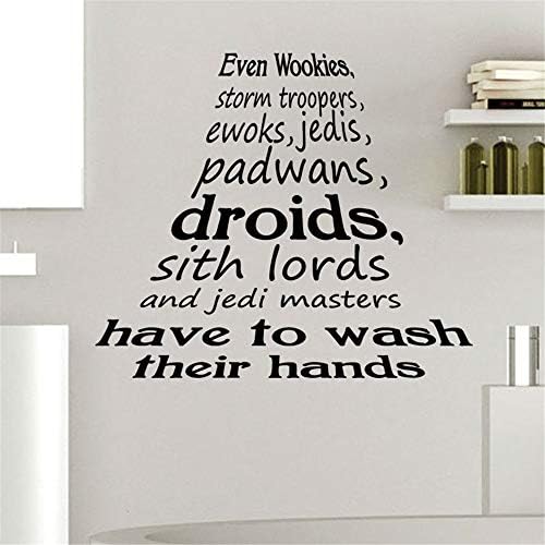 Wall Stickers Personalized Name Even Wookies Storm Troopers Ewoks Jedis Padwans Droids Sith Lords and Jedi Masters Have to Wash Their Hands for Wc Toilet Wall Sticker