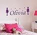Produktbild Personalised Ballerina Princess Wall Sticker, Any Name, 24 Colours to Choose by WALL ART DESIRE