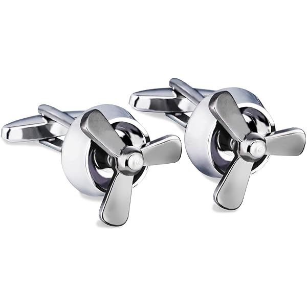 Boutons De Manchette Avion - Bijou De Voyage Thème Transport Aérien - Gris Métal - Neuf Avec étiquette