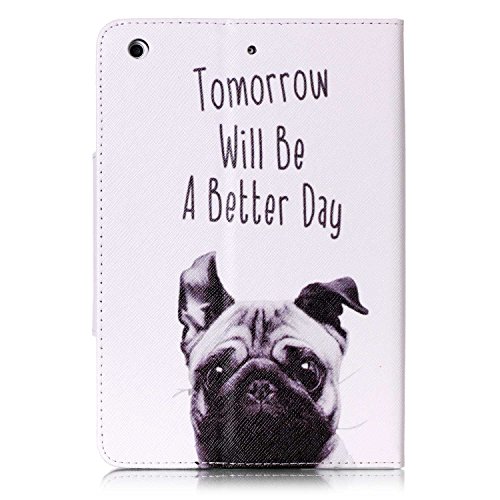 iPad Mini 1/2/3 Hülle, Deenor Bunt Painting und Stilvoll Brieftasche Tasche PU Leder Flip Protective Stand Tasche Schutzhülle Hülle für Apple iPad Mini 1/2/3 Generation.[Dog] - 3