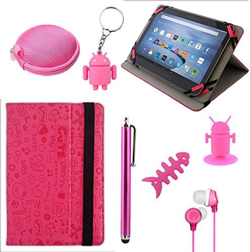 TabTek SAMSUNG GALAXY Tab A 9.7 (9.7-Inch, A97, SM-P555, SM-T550) Tablet Cover - Android - Lightweight Slim Folio Vinyl Tablet Case, Pink Graffiti + Gift Set