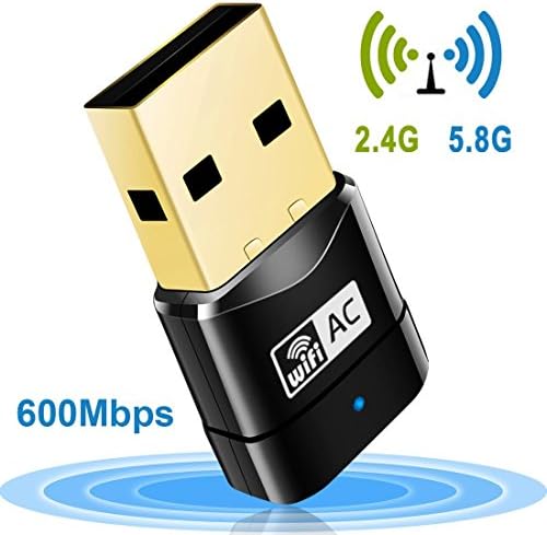 Benefitsheen USB Wifi Adapter 600Mbps Dual Band 2.4G/5G Wireless Wifi Dongle Network Card for Laptop Destop Win XP/7/8/10, Mac OS X 10.4-10.11
