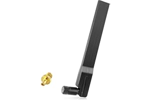 Maswell 4G LTE 5G External Antenna Replacement, Cellular Full Band 600-6000MHz Omnidirectional Antenna Bluetooth, Wimax,WiFi 6, and Zigbee, SMA Male with TS9 Adapter for Modem, Router, MiFi, WAP etc.