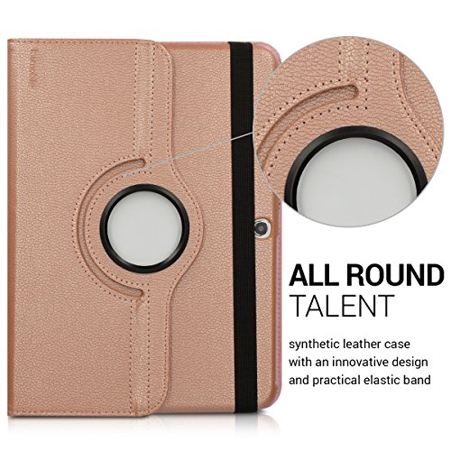 kwmobile Hülle für Samsung Galaxy Tab 3 10.1 P5200 / P5210 / P5220 – 360° Standfunktion Case Tablet Schutzhülle Kunstleder – Smart Cover Tabletcase Rosegold - 3