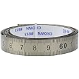 Self Adhesive Metric Scale Ruler POWERTOOL Stainless Steel Miter Tape Measure for T-Track Router Table Saw Woodworking Tool (Silver,Right to Left 0-5M)