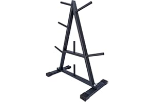 zoomyo Support pour disques d'haltères, support supportant jusqu'à 200 kg pour disques d'haltères, disques de poids Ø min. 2,5 cm, arbre d'haltères avec capuchons en plastique pour protéger le sol.