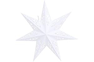 BESPORTBLE 45CM Papierstern Lampe Papier Weihnachtssterne mit Beleuchtung 3D Leuchtstern Fensterdeko Stern Weihnachten Beleuchtet Christbaumspitze für Weihnachtsbaum Deko