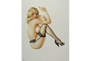 hotrodspirit - mini klistermärke pin up blond a stark bröst 7,5 x 6 cm klistermärke årets look 50 Rock Roll