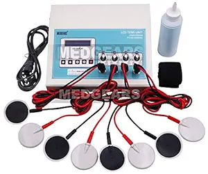 MEDGEARS 4 Channel LCD Tens Physiotherapy Portable Nerve Stimulator Electrotherapy Physiotherapy Machine with One Year Warranty